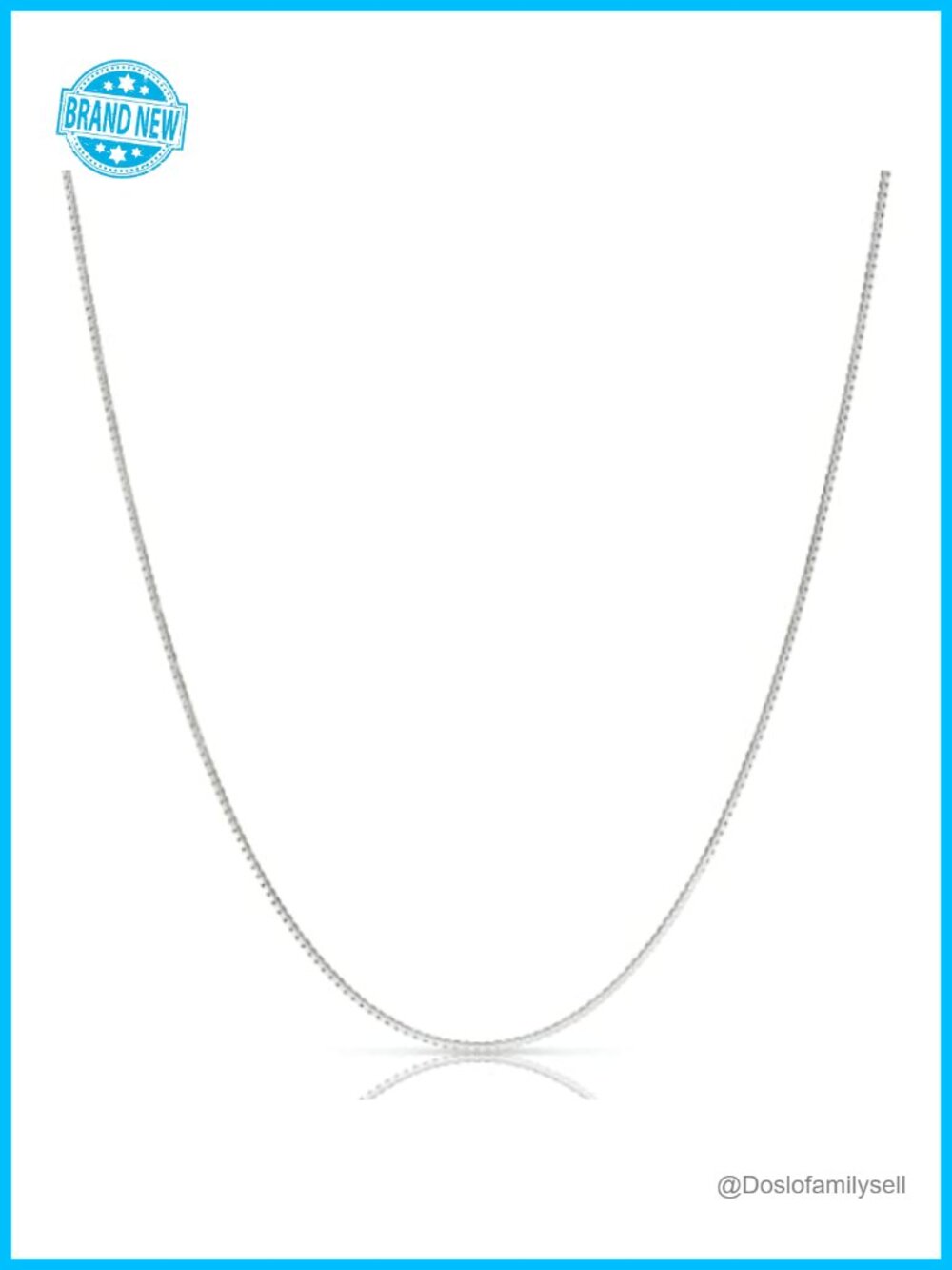 Italian 925 Sterling Silver 1mm Box Chain Necklace 20 Inch Thin